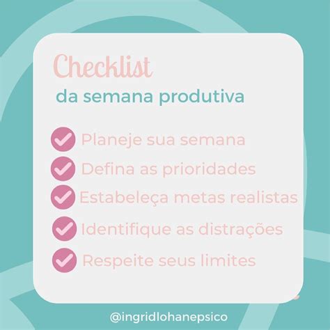 Checklist Da Semana Produtiva Post Boarding Pass