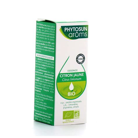 Phytosun Ar Ms Huile Essentielle Citron Jaune Bio