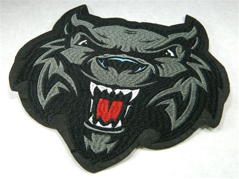 Large Werewolf Head Iron On Embroidered Wolf Patch Big Etsy