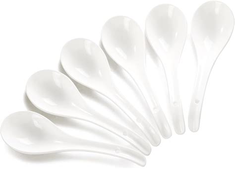 Amazon 50 Pack Ceramic Soup Spoons Bulk 5 43 Asian Soup Spoon Set