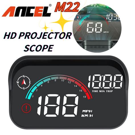 ANCEL M22 Car Head Up Display Speed RPM MPH HUD GPS Speedometer