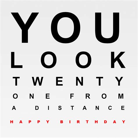 You Look Twenty One From A Distance Birthday Ecard Send A Charity