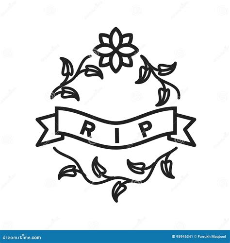 Rest in Peace stock vector. Illustration of petals, cemetery - 95946341