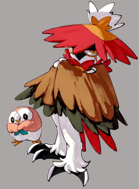 Rowlet And Hisuian Decidueye Pokemon Drawn By Iki4sarabyebye