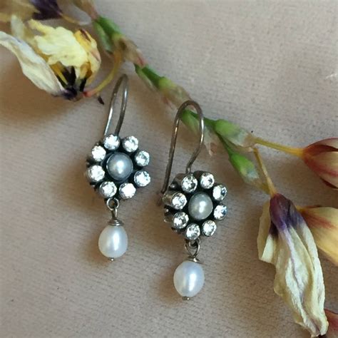 Earrings With Cubic Zirconium Freshwater Pearls And Sterling Silver