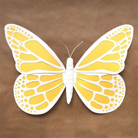 Diy Large Paper Butterfly Template For Cricut And Silhouette Etsy Paper Butterfly Butterfly