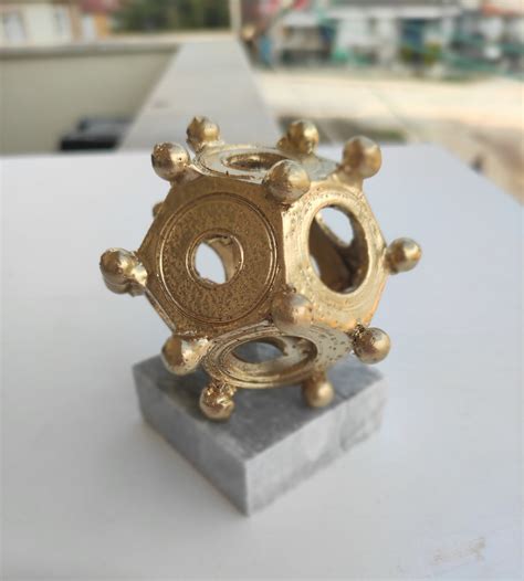 Roman Dodecahedron Golden Metal Replica Etsy