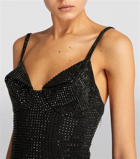 Area Nyc Crystal Embellished Pyramid Mini Dress Harrods Us