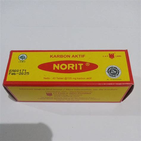 Jual Norit Karbon Aktif Isi Tablet Obat Diare Keracunan Makanan