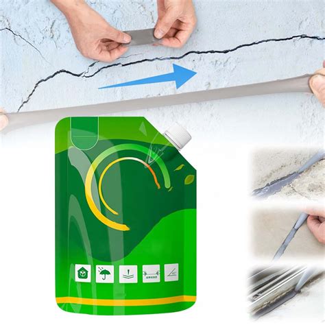 Dbylxmn Self Leveling Cement Roof Sealant Coating Filler Joint Sealant 200ml Nail Glue Brush O