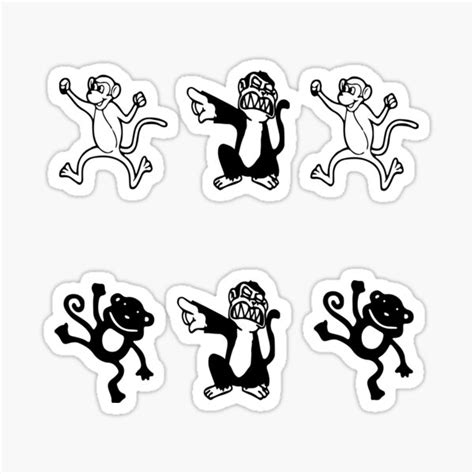 "Monkey sticker pack" Sticker by UrbanPicz | Redbubble