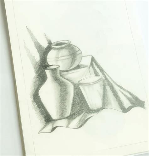 Simple Still Life Drawing In Pencil