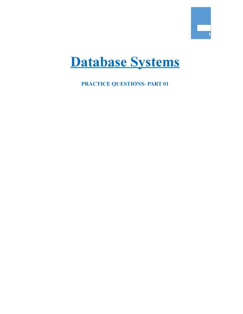 Database Practice Questions Part 1 DDL DML Database Systems