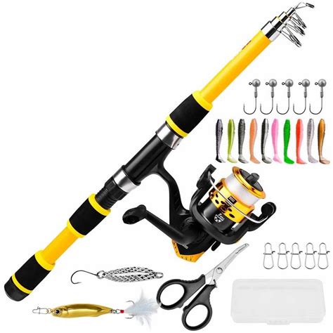 M Portable Fishing Rod With Reel Carbon Fiber Telescopic Spinning