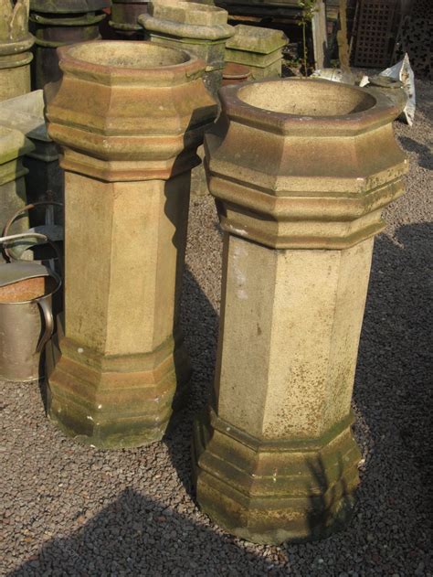 Antiques Atlas Splendid Pair Of Octagonal Buff Chimney Pots