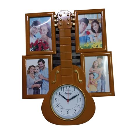 Brown Plastic Photo Frame Wall Clock For Home Size 20inch At Rs 180