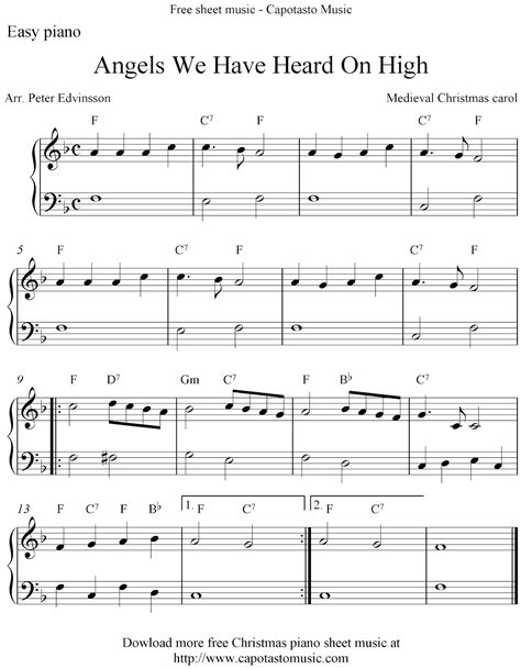 Easy Sheet Music For Beginners Free Christmas Piano Sheet Music Solo