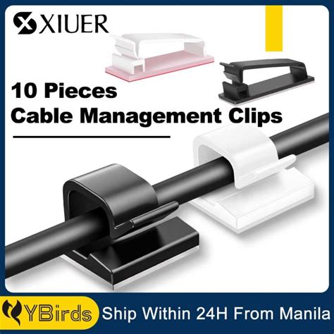 10Pcs Cable Management Clips Large Clips For Under Desk Wire