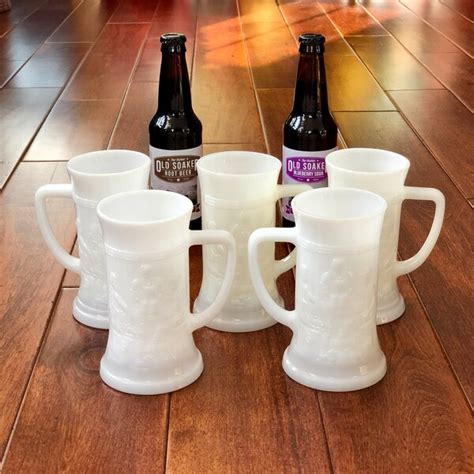 Milk Glass Beer Etsy