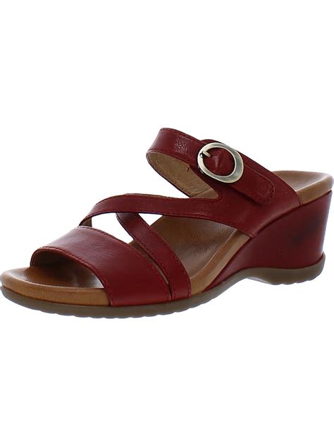 Buy Dansko Leather Slip On Wedge Sandals Red At 24 Off Editorialist