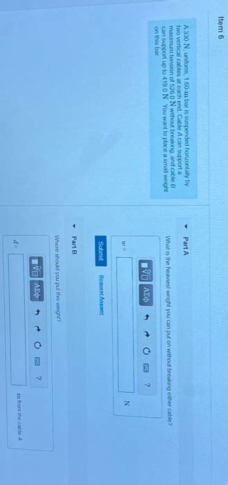 Solved Item 6 Part A A 330 N Uniform 1 60 M Bar Is Chegg
