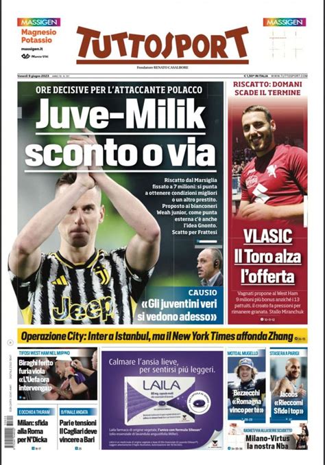 Prima Pagina Tuttosport Juve Milik Sconto O Via Pianeta Milan