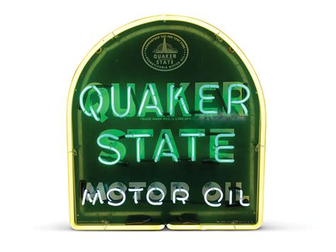 Quaker State Neon Tin Sign Auburn Fall 2019 RM Sotheby S