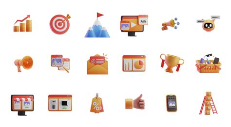 3d Digital Marketing Icons Drawkit