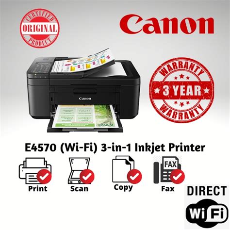 Canon Pixma E All In One Wi Fi Inkjet Printer Print Scan Copy