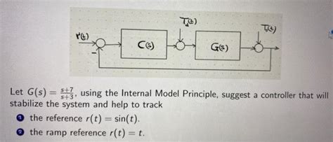 Solved Let G S S 3s 7 Using The Internal Model Principle