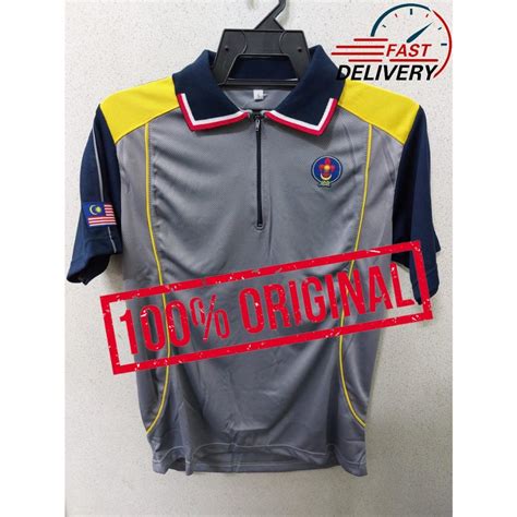 New T Shirt Pengakap Kelabu Kuning Guru Pemimpin Lengan Pendek Jersey