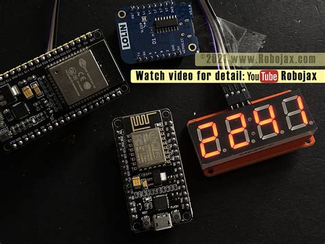 Using HT16K33 4 Digit Seven Segment Display With ESP32 Robojax