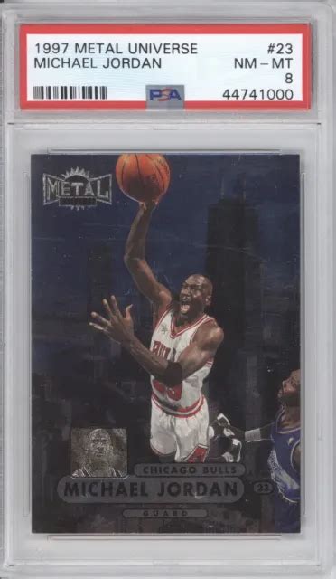 Michael Jordan Psa 8 1997 Fleer Metal Univers 23 Championnat Bulls Hof