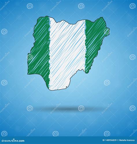 Scribble Map Of Nigeria Sketch Country Map For Infographic Brochures