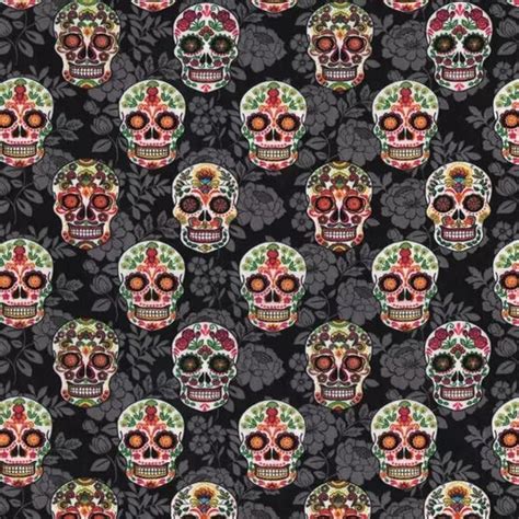 Sugar Skull Fabric Etsy