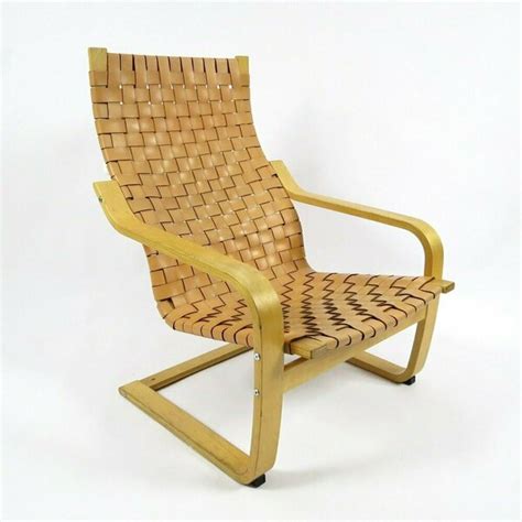 Leather And Beech Lounge Chair By Noboru Nakamura For Ikea 1990s