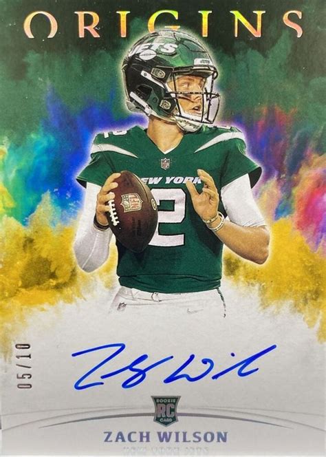 Zach Wilson 2021 Origins RA ZW Rookie Autographs Gold 10 Price