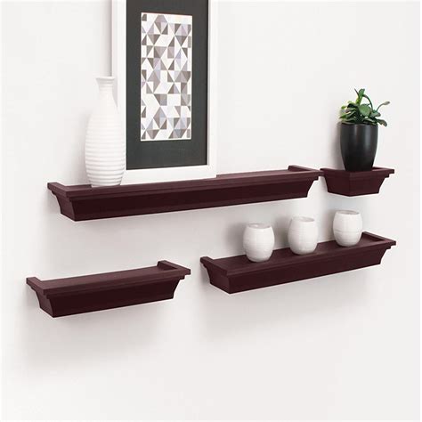 Modern Set Of 4 Wall Mount Shelf Floating Decor Shelves Furniture High