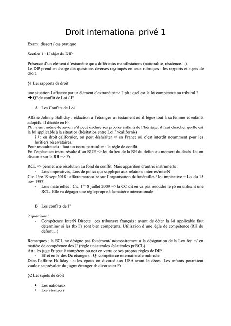 Droit International Priv Cours Complet Droit International Priv