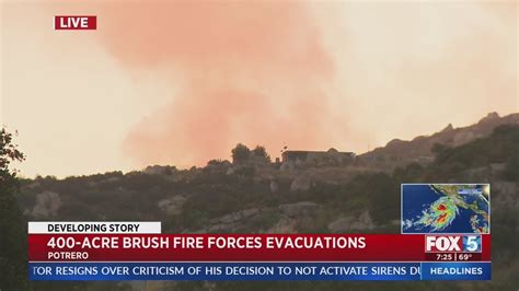 400 Acre Brush Fire Forces Evacuations Youtube