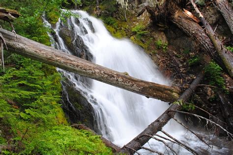 A Backcountry Waterfall I Found While Hiking Up From Rainy Creek Behind