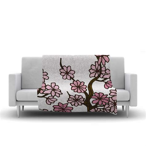 Kess Inhouse Cherry Blossoms By Art Love Passion Fleece Throw Blanket