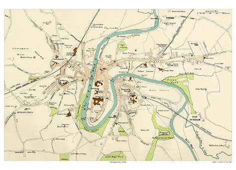 Durham 1900 map - old maps of Durham