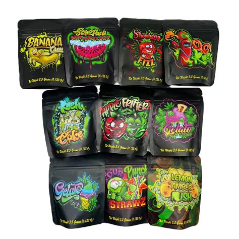 Custom Printed Child Proof Zipper Bags Runtz Weed Packaging