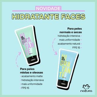 Hidratante Facial Natura Faces Ml Pele Mista E Oleosa Ou Seca E