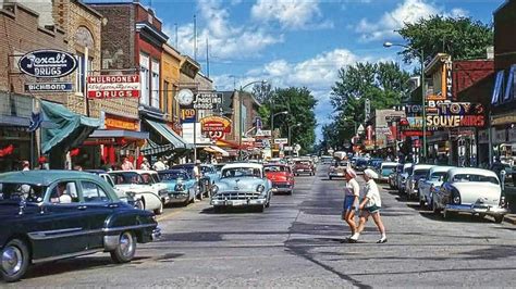 1950s Life Life In The 1950s Usa Street Main Street Usa Car Images