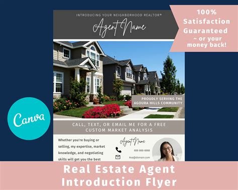 Real Estate Agent Introduction Flyer Template A Customizable Canva