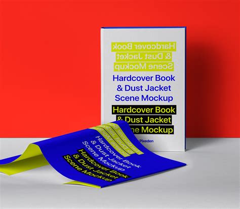 Free Standing Hardcover Book With Dust Jacket Mockup Psd Psfreebies