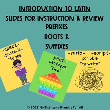 Morphology: Latin Prefixes, Roots & Suffixes- PPT Slides- 73 Roots ...