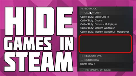 How To Hide A Game In Your Steam Library And Unhide How To Remove